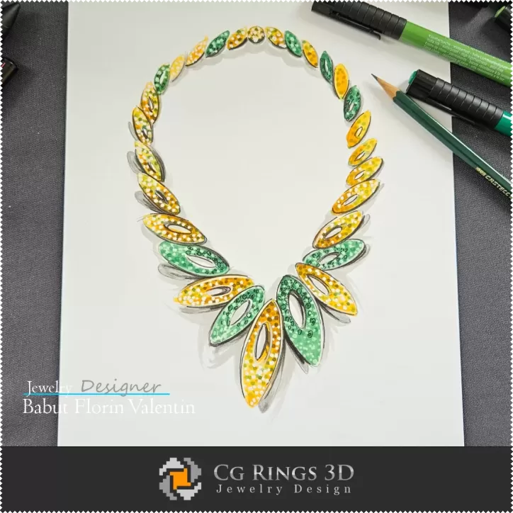 Halskette Skizze - Schmuckdesign