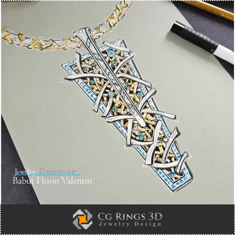 吊坠草图-珠宝设计