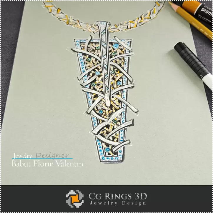 Boceto de colgante-Diseño de joyas