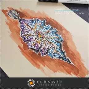 Boceto de colgante-Diseño de joyería