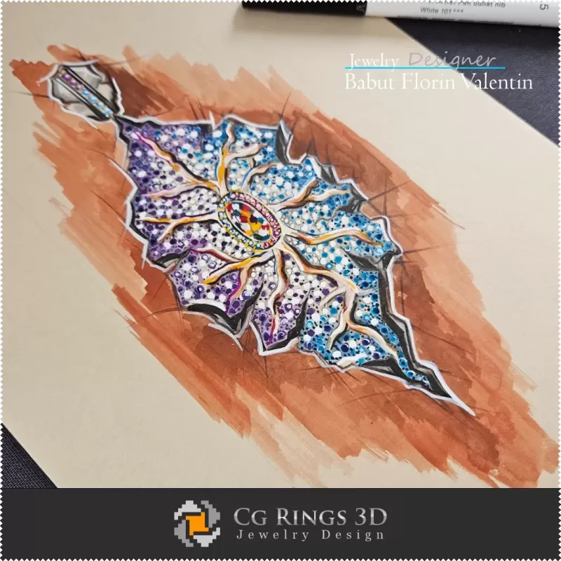 Boceto de colgante-Diseño de joyería