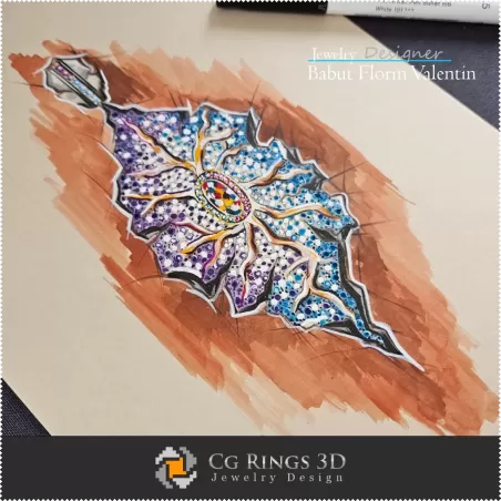 Boceto de colgante-Diseño de joyería