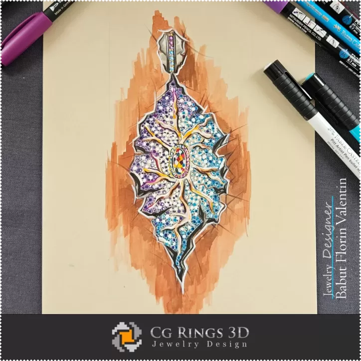 Croquis Pendentif - Joaillerie Design