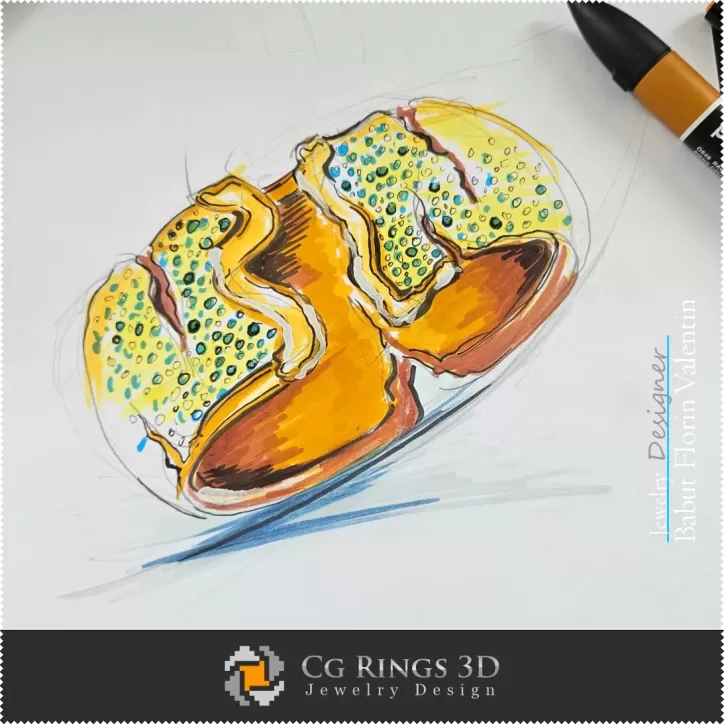 Boceto de Pulsera - Diseño de Joyería