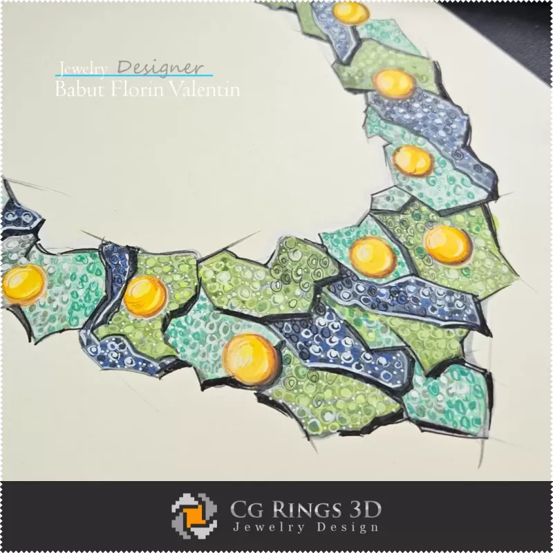 Halsketten-Skizze - Schmuckdesign