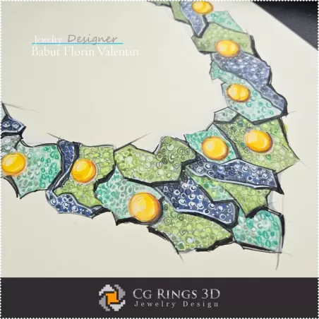 项链草图-珠宝设计