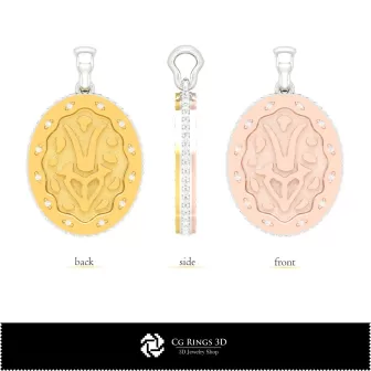 Pendentif Capricorne féminin 3D, bijoux DAO 3D, pendentifs DAO 3D, pendentifs zodiacaux 3D