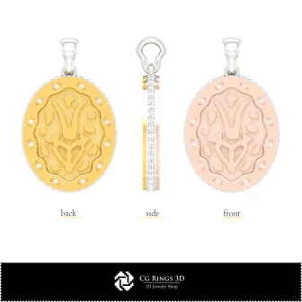 Pendentif Capricorne féminin 3D, bijoux DAO 3D, pendentifs DAO 3D, pendentifs zodiacaux 3D