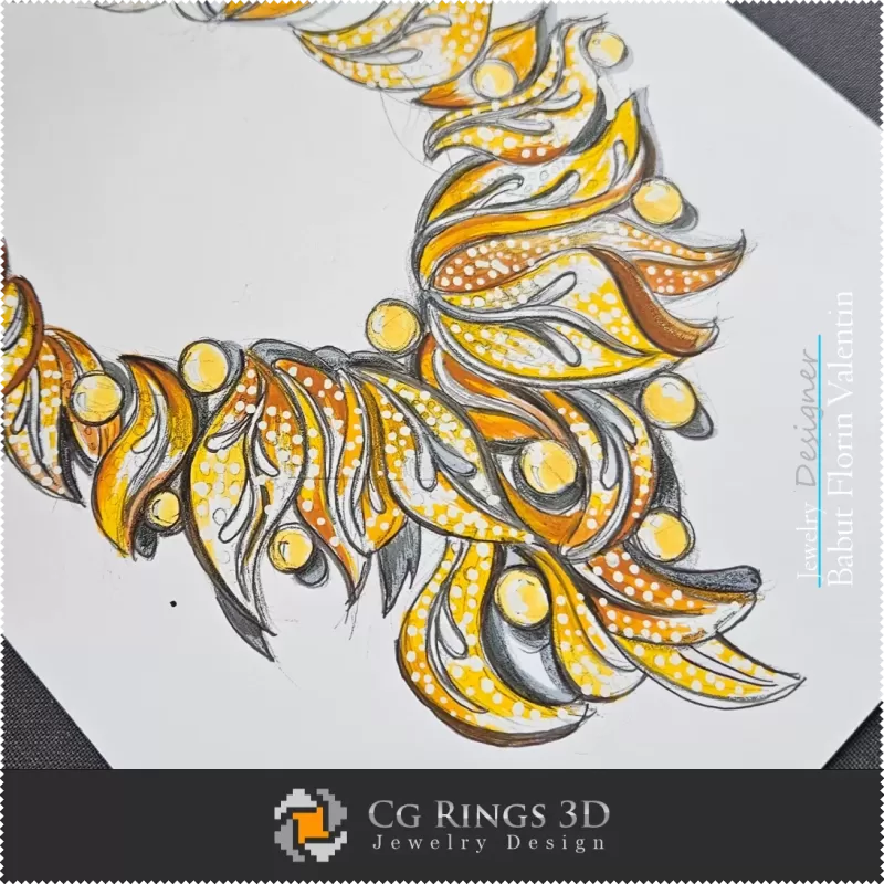 Boceto de Collar-Diseño de Joyería