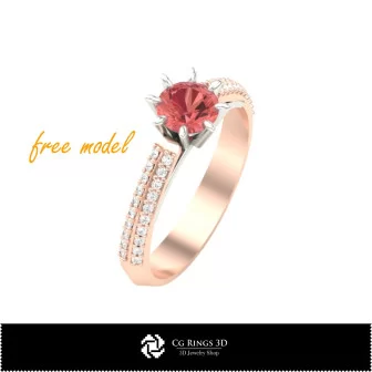 Anillo de compromiso CAD 3D - Modelo 3D gratis para el hogar, Joyería CAD 3D, Joyería 3D gratis, Anillos CAD 3D