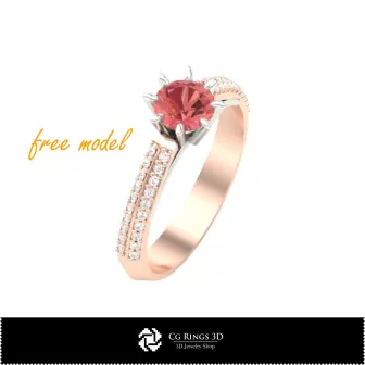 3D CAD Engagement Ring - Free 3D Model Home, Jewelry 3D CAD, Free 3D Jewelry, Rings 3D CAD 