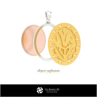 Pendentif Capricorne féminin 3D, bijoux DAO 3D, pendentifs DAO 3D, pendentifs zodiacaux 3D