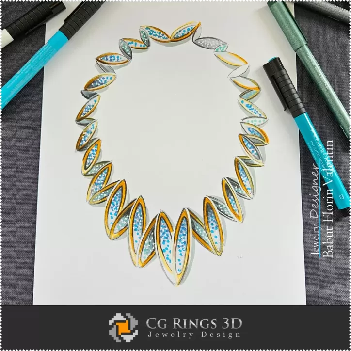 Boceto de Collar - Diseño de Joyería