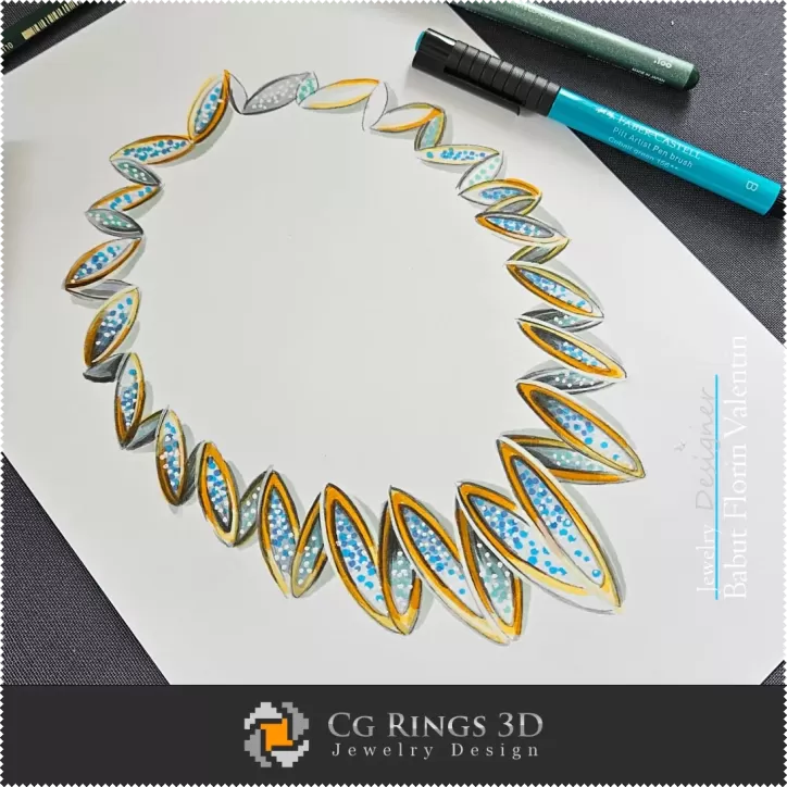 Boceto de Collar - Diseño de Joyería