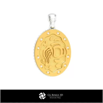 Pendentif 3D Femme Signe du Verseau Maison, Bijoux CAO 3D, Pendentifs CAO 3D, Pendentifs Zodiacaux 3D