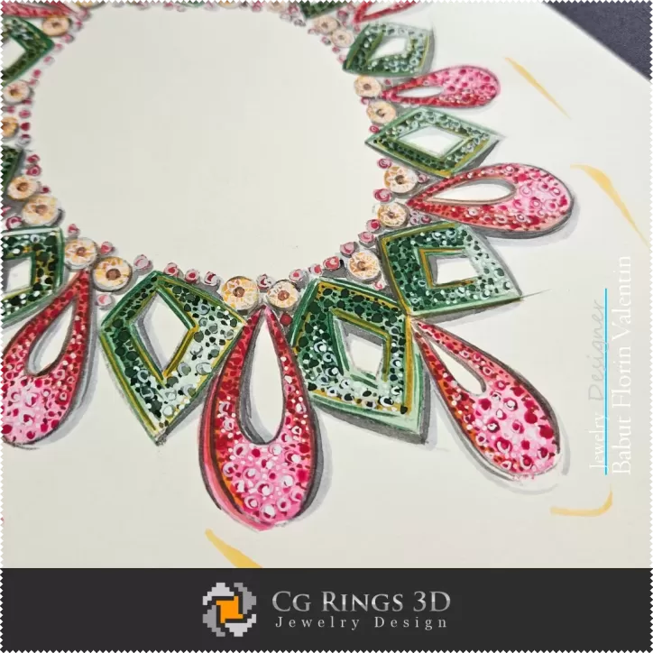 Boceto de Collar-Diseño de Joyería