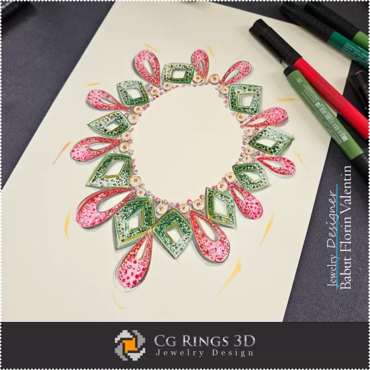 Boceto de Collar-Diseño de Joyería
