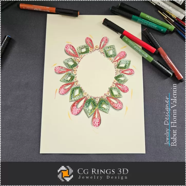 Boceto de Collar-Diseño de Joyería