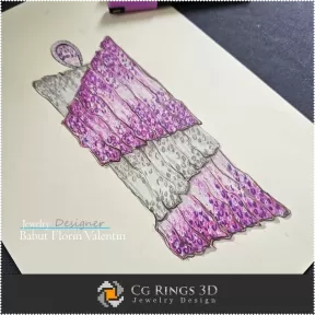 Boceto de colgante-Diseño de joyería