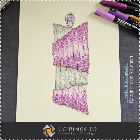 Boceto de colgante-Diseño de joyería