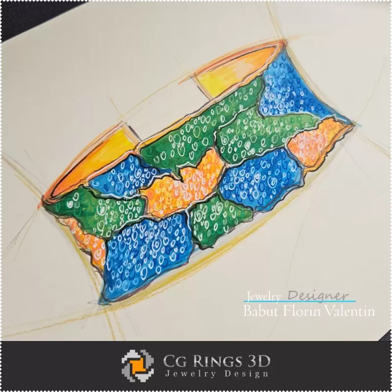 Boceto de Pulsera - Diseño de Joyería