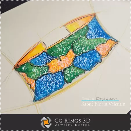 Boceto de Pulsera - Diseño de Joyería