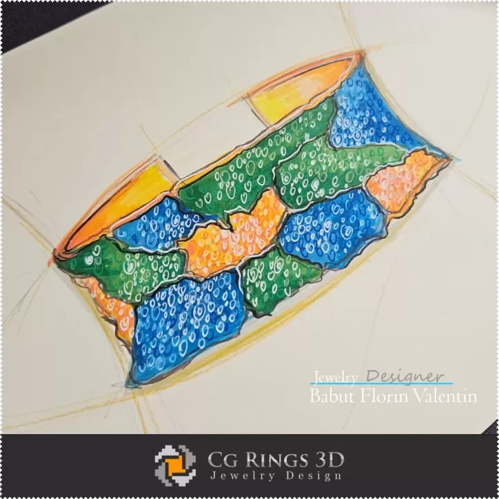Boceto de Pulsera - Diseño de Joyería