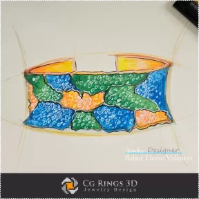 Boceto de Pulsera - Diseño de Joyería