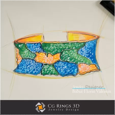 Boceto de Pulsera - Diseño de Joyería