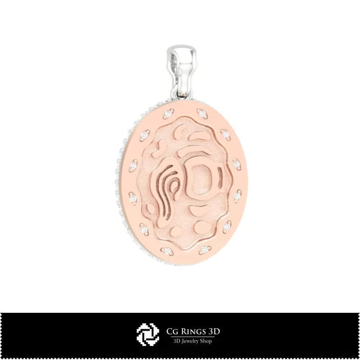 3D Women's Aquarius Zodiac Pendant