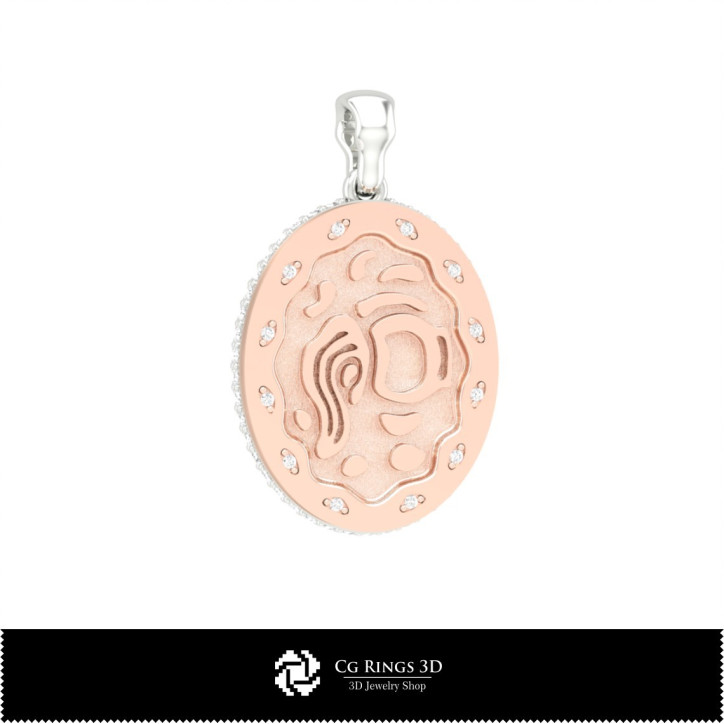 3D Women's Aquarius Zodiac Pendant