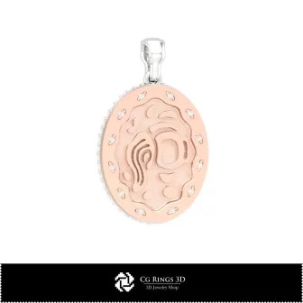 Pendentif 3D Femme Signe du Verseau Maison, Bijoux CAO 3D, Pendentifs CAO 3D, Pendentifs Zodiacaux 3D
