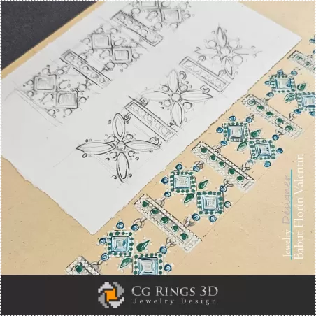 Boceto de pulsera - Diseño de joyería