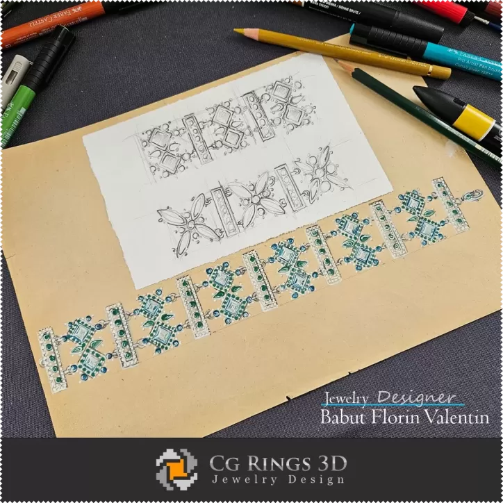 Boceto de pulsera - Diseño de joyería