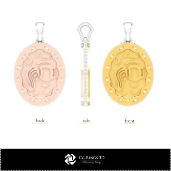 Pendentif 3D Femme Signe du Verseau Maison, Bijoux CAO 3D, Pendentifs CAO 3D, Pendentifs Zodiacaux 3D