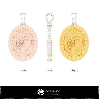 Pendentif 3D Femme Signe du Verseau Maison, Bijoux CAO 3D, Pendentifs CAO 3D, Pendentifs Zodiacaux 3D