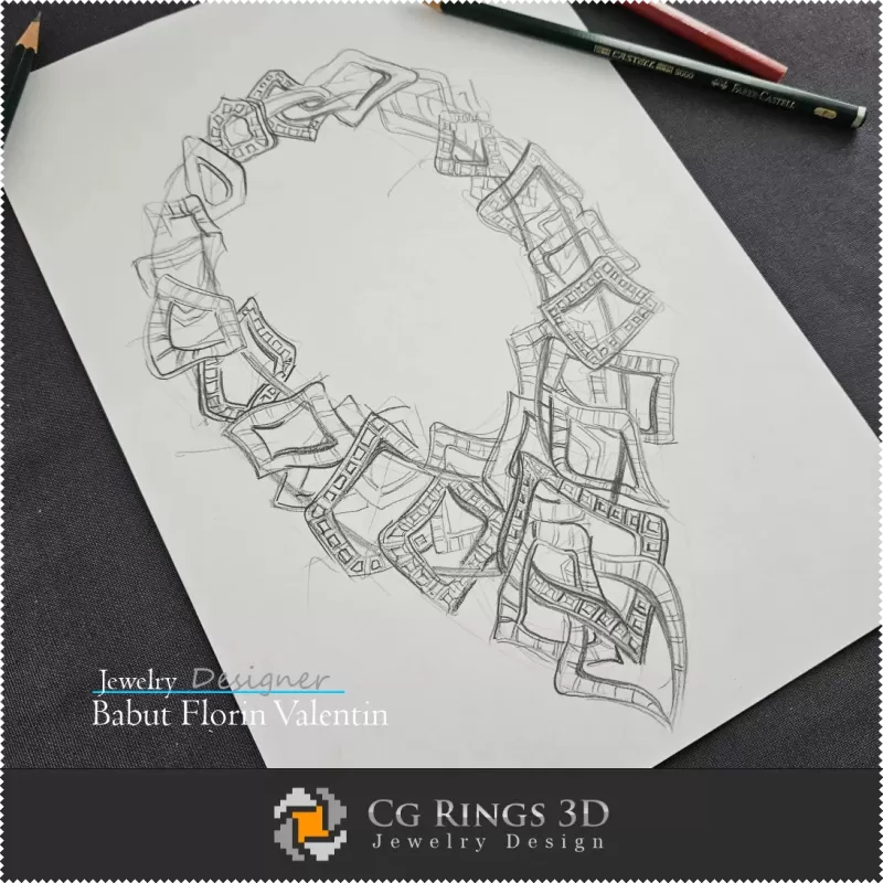 Boceto de Collar-Diseño de Joyería