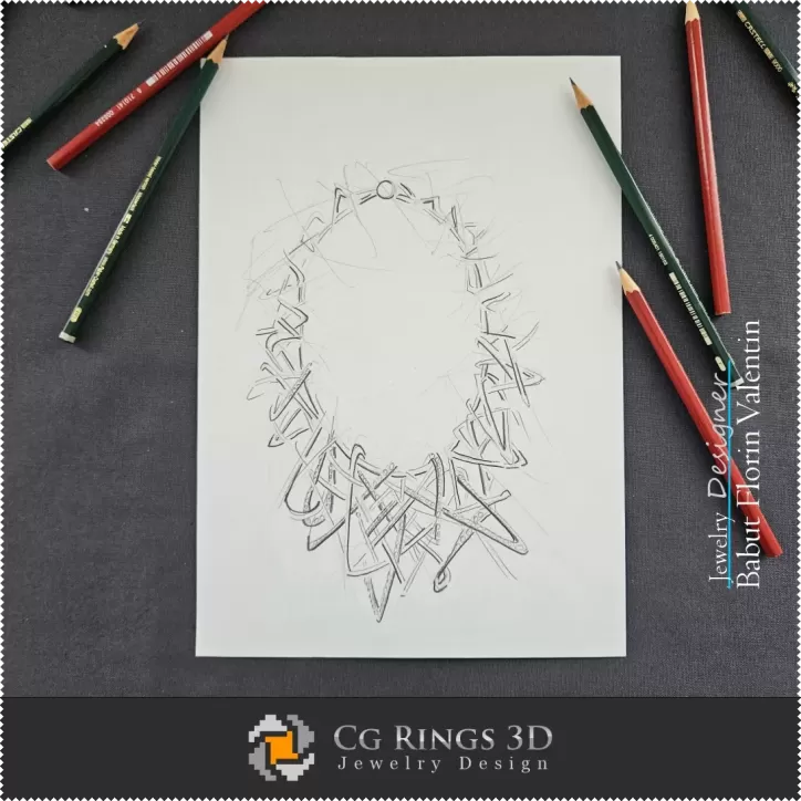 Croquis de Collier-Joaillerie Design