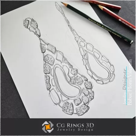 Earring Sketch-Jewelry Design