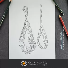 Croquis de boucle d'oreille - Joaillerie Design