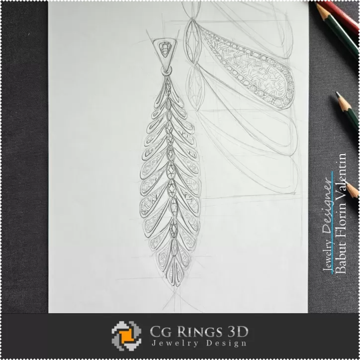 Boceto de colgante-Diseño de joyas
