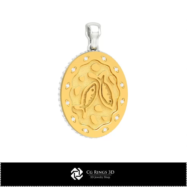 3D Women's Pisces Zodiac Pendant