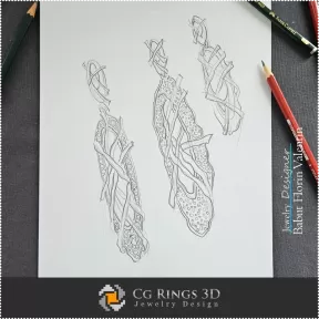 Earring Sketch-Jewelry Design