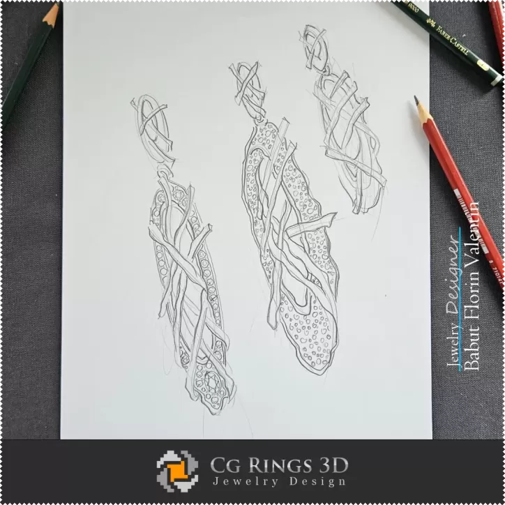 Boceto de Pendientes-Diseño de Joyería Boceto de Pendientes-Diseño de Joyería