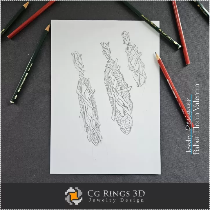 Croquis de boucle d'oreille - Joaillerie Design