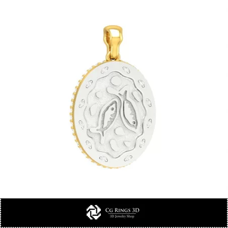 3D Women's Pisces Zodiac Pendant