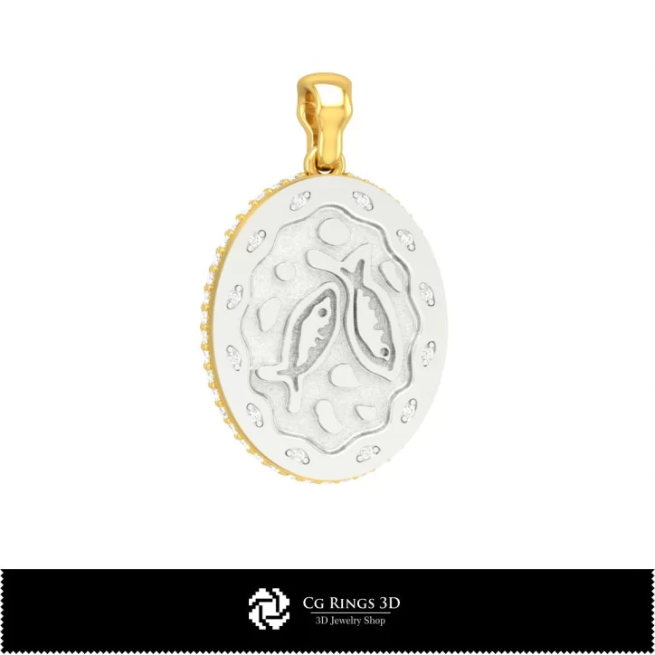 3D Women's Pisces Zodiac Pendant