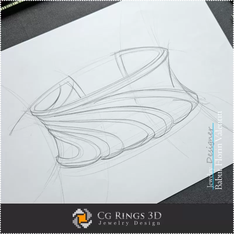 Boceto de pulsera - Diseño de joyería