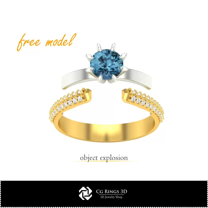 Anillo de compromiso - Modelo 3D gratuito Anillo de compromiso - Modelo 3D gratuito