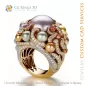 Anillo con perlas y diamantes - CAD 3D de joyería Anillo con perlas y diamantes - CAD 3D de joyería